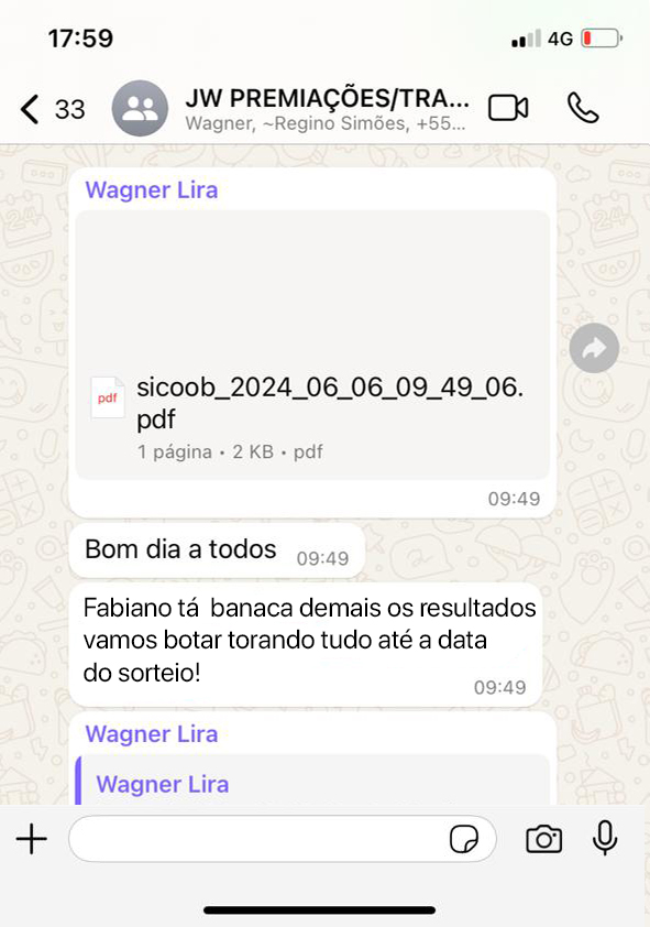 Print de conversa com Vagner